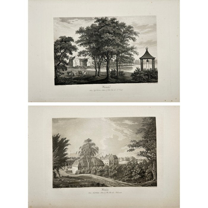 Set of 2 Prints - Wanas Castle - Sweden Landscape - Ulrik & Thora Thresher - E2