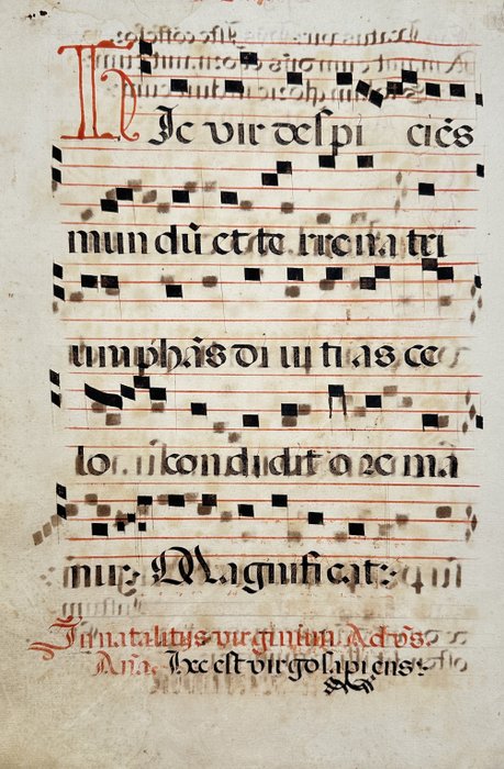 Latin Antiphonary on Paper - 17th Century, Ink - Initials in Red - Unknown - E2