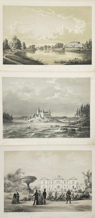 Set of 3 Prints - Safstaholms Slott, Lecko Slott, Rosendals Slott - Sweden - E2