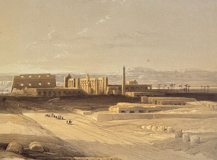 Tinted Lithograph - View of Karnak - Upper Egypt Landscape - David Roberts - E2