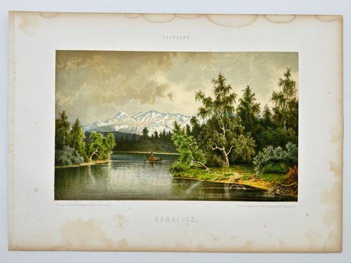 Set of 2 Lithographs - Gvickjock - Kamajock - Lapland - Carl Pettersson - E2