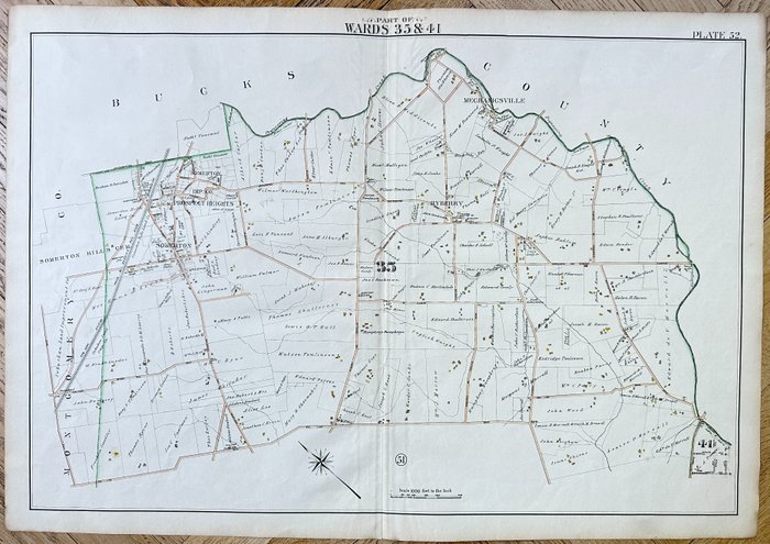 Map of United States - Bucks County, Pennsylvania; Franklin Survey Co - E2