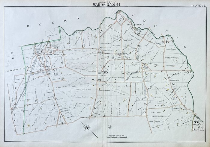 Map of United States - Bucks County, Pennsylvania; Franklin Survey Co - E2