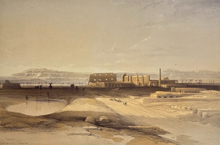 Tinted Lithograph - View of Karnak - Upper Egypt Landscape - David Roberts - E2