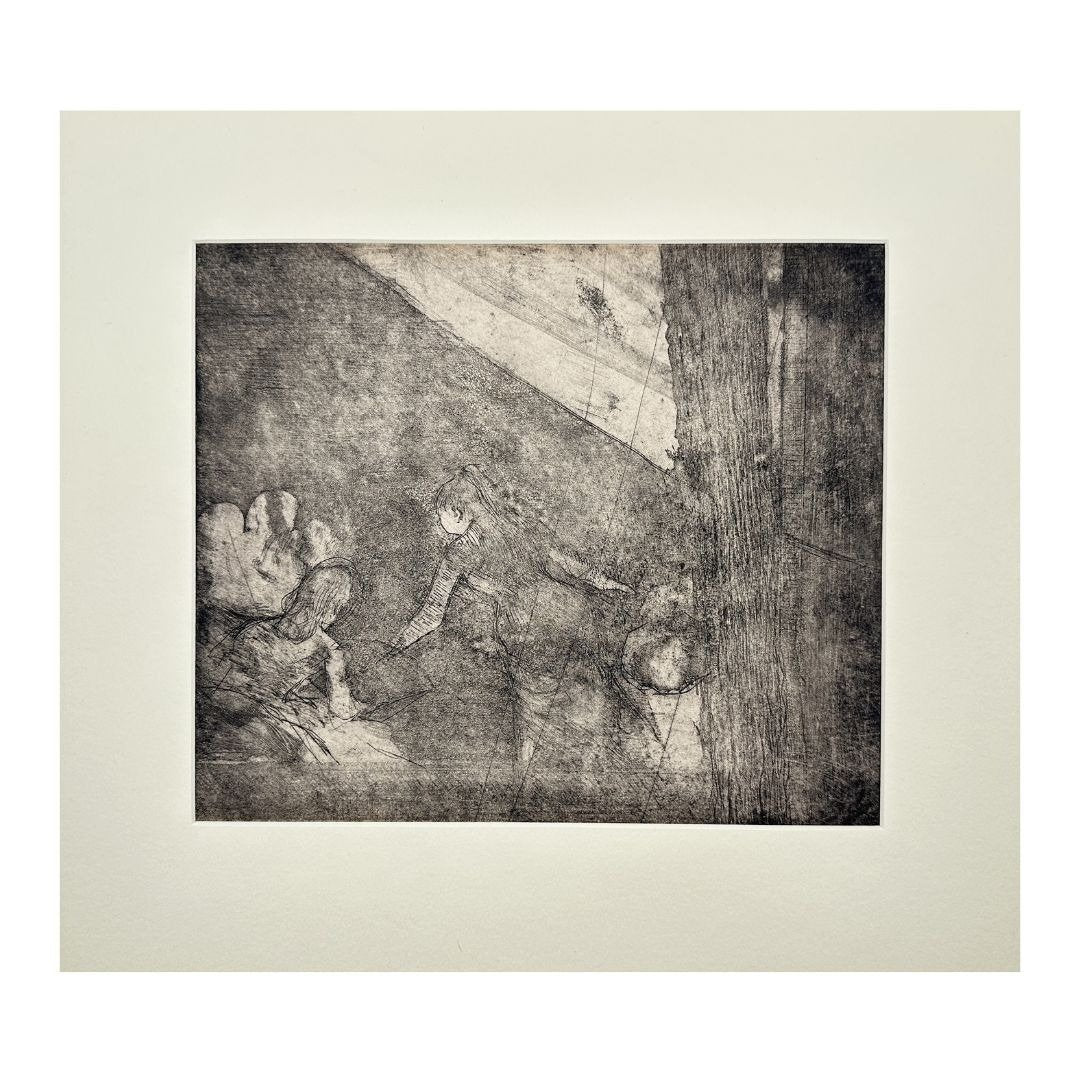 Antique Etching - by Edgar Degas - Everyday Life Plot - "At the Cafe" - E2