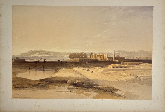 Tinted Lithograph - View of Karnak - Upper Egypt Landscape - David Roberts - E2