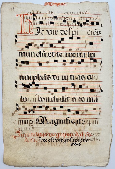 Latin Antiphonary on Paper - 17th Century, Ink - Initials in Red - Unknown - E2