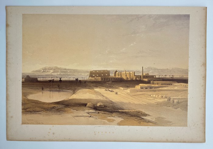 Tinted Lithograph - View of Karnak - Upper Egypt Landscape - David Roberts - E2