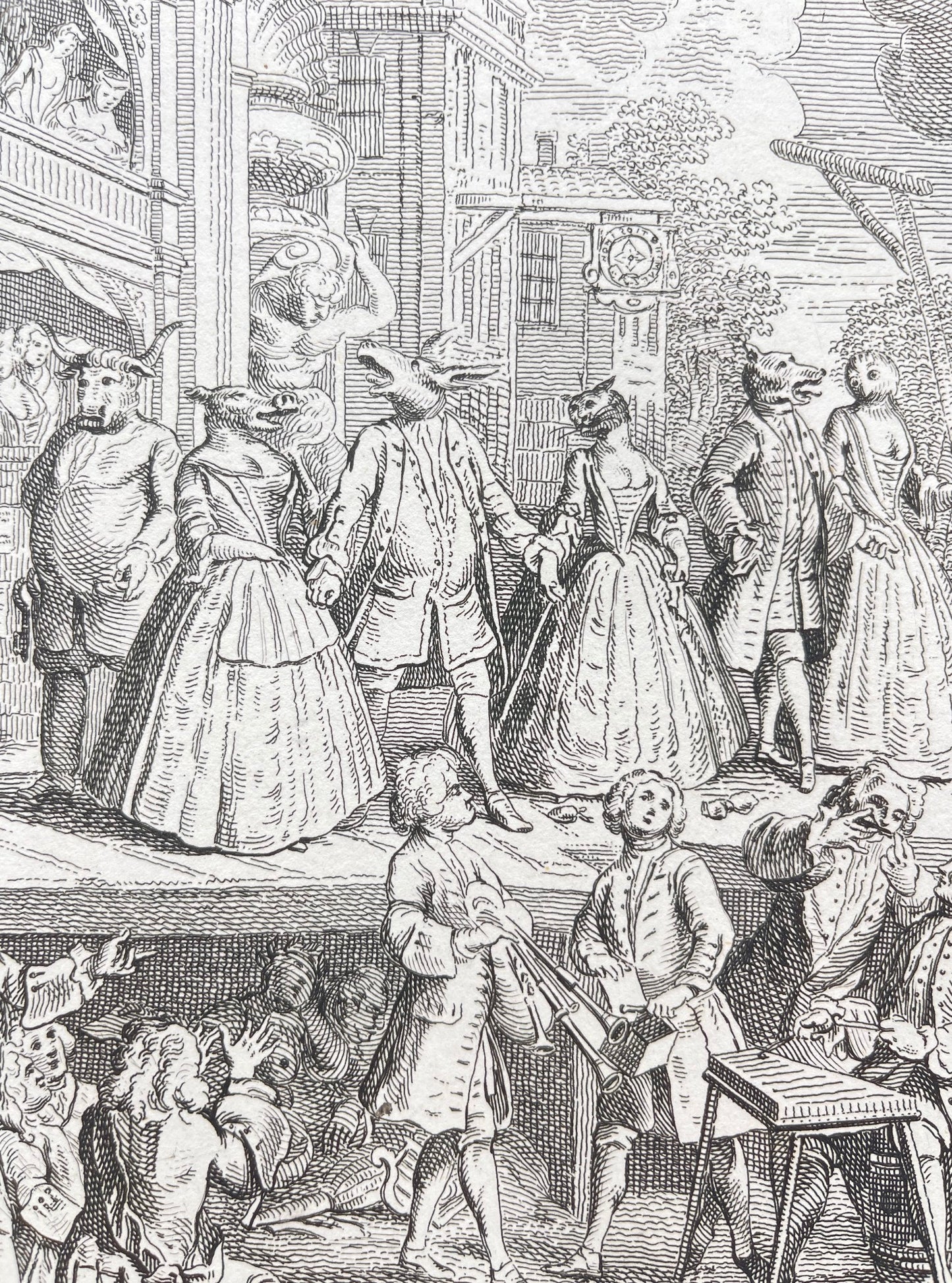 Original Antique Engraving - William Hogarth - A Beggar's Opera - London - E5