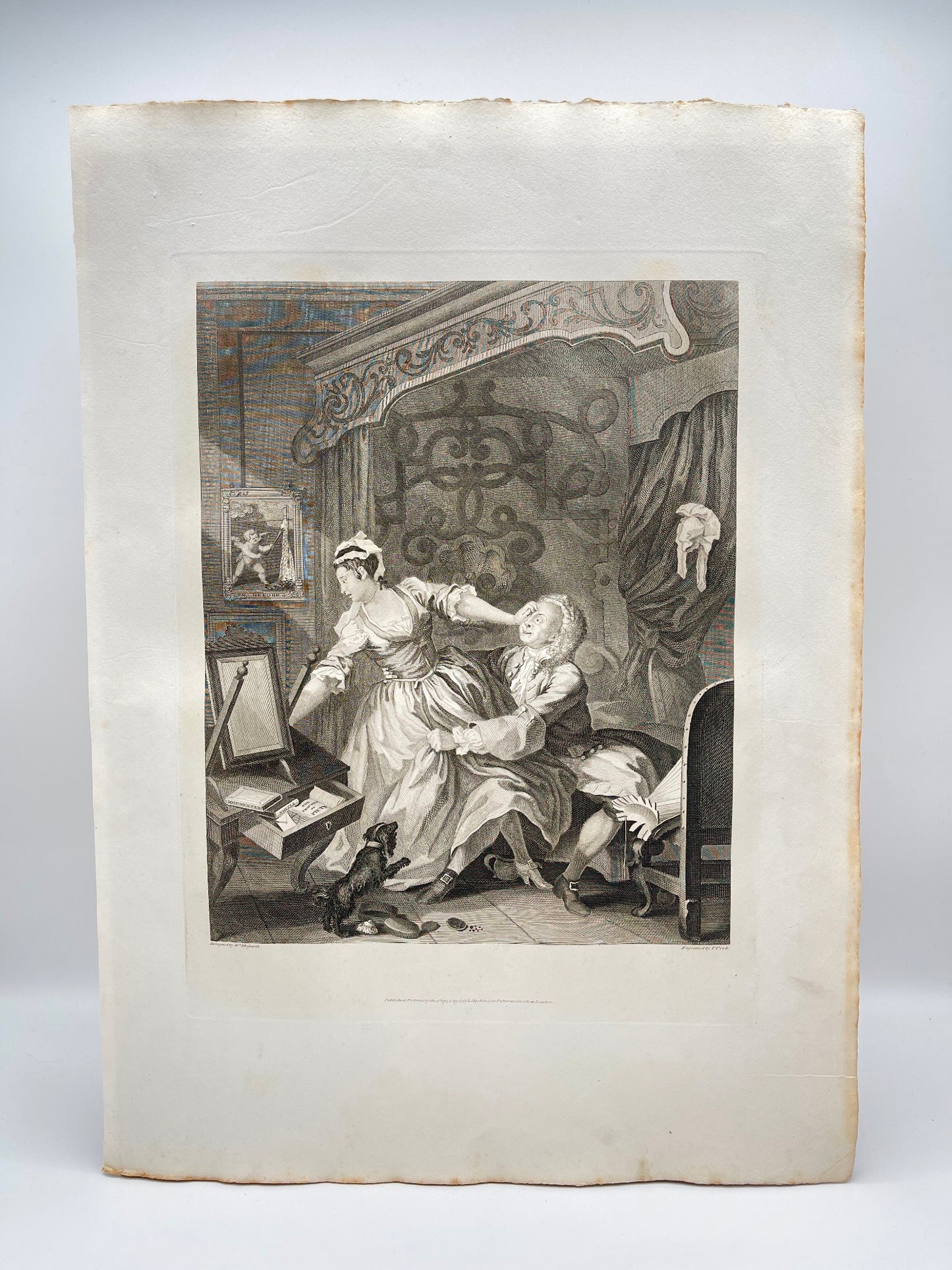 Antique Engraving - William Hogarth - Mocking Adult Anxieties About Novels - E5