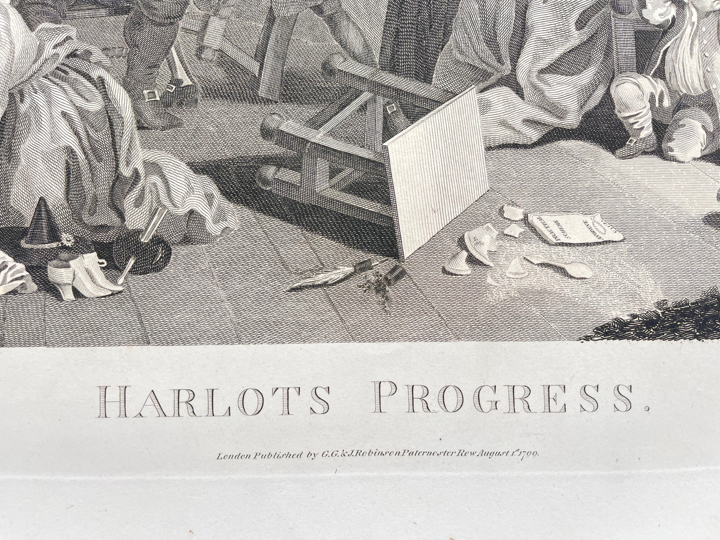 Antique Engraving - William Hogarth & Thomas Cook - Harlot's Progress - E5