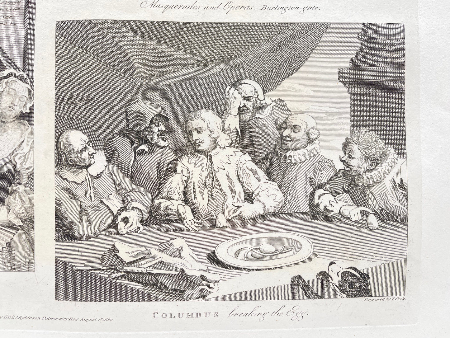 Antique Caricature Engraving - William Hogarth - Sleeping Congregation - E5