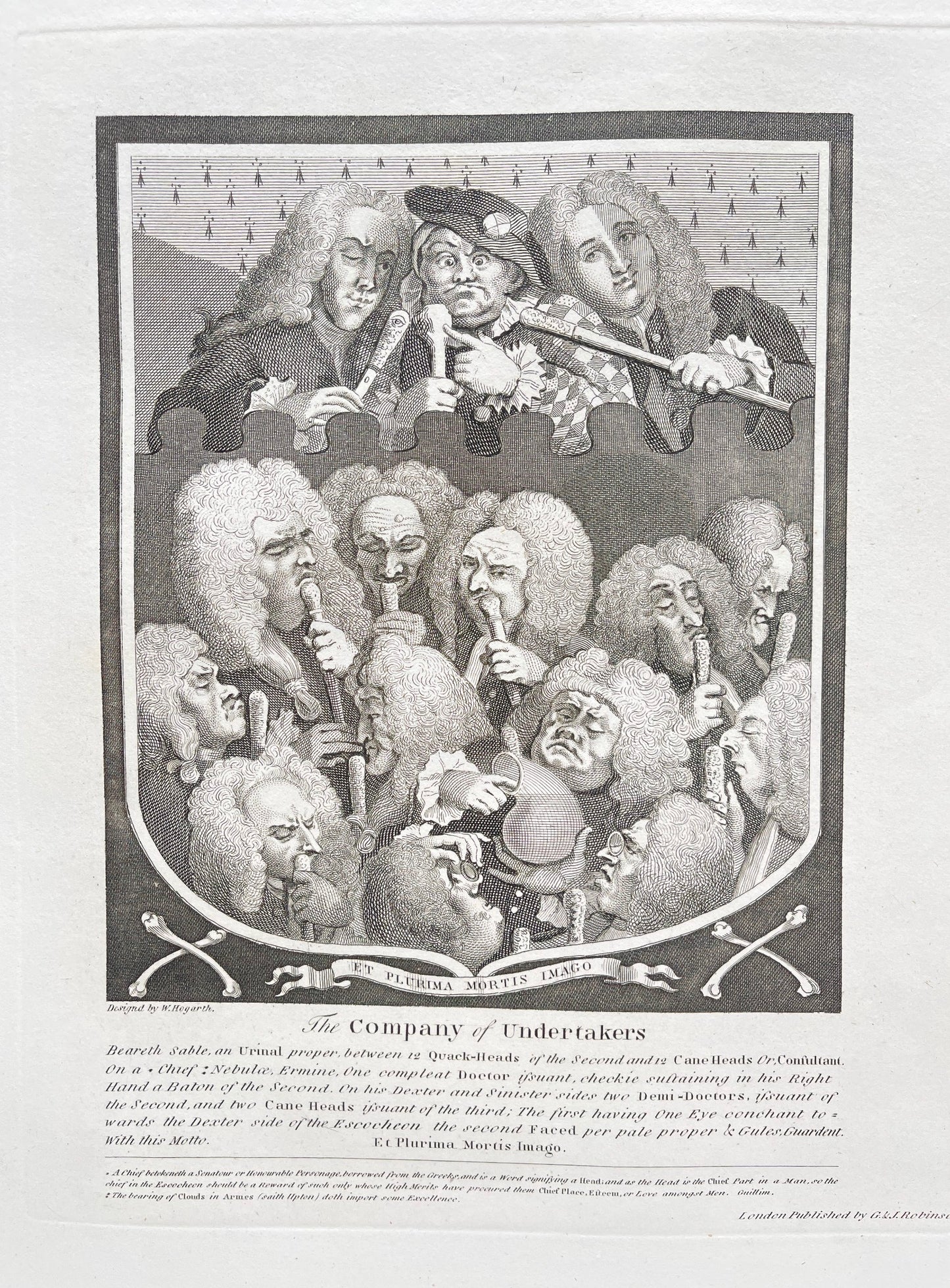 Antique Engraving - William Hogarth - Company Undertakers: The Lecture - E5