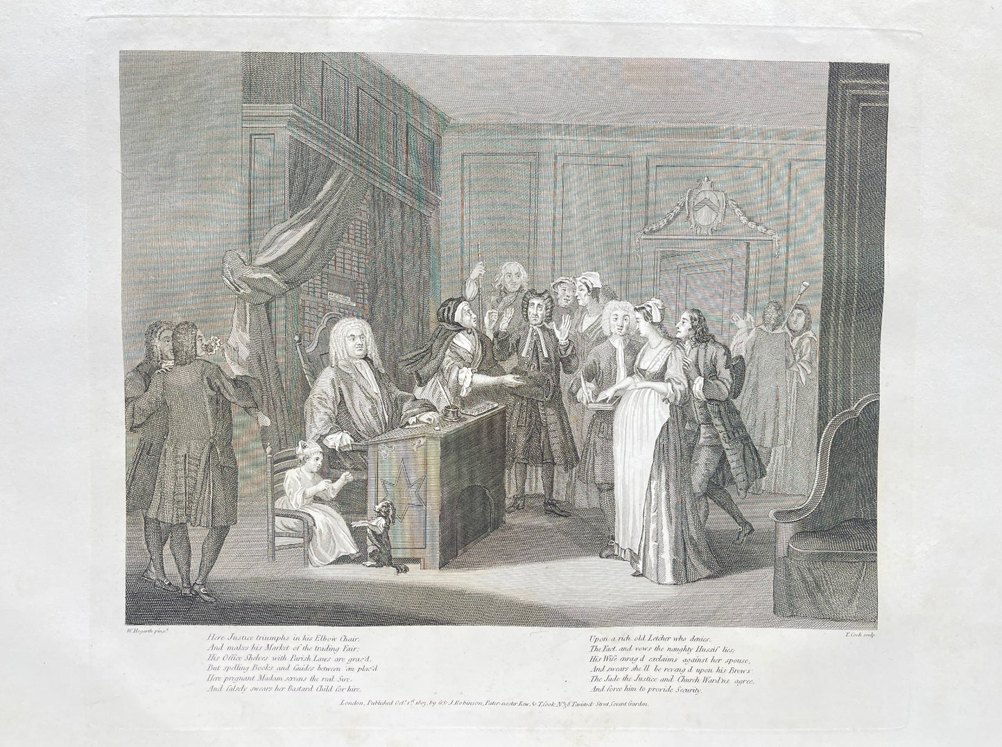 Antique Engraving - William Hogarth & Thomas Cook - Justice Triumphs - E5