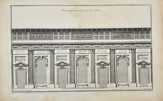 Antique Architectural Print - Appropriate Decoration for a Gallery - F4