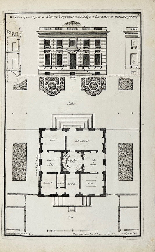 Antique Architectural Print - Neufforge - Building Development - France - F4