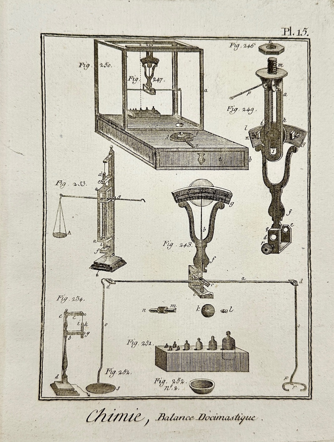 Antique Engraving - Jacques Renaud Bernard - Chemistry - Docimastic Balance - C2