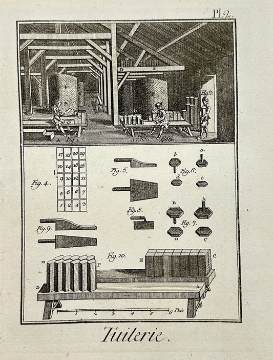 Antique Engraving - Jacques Renaud Bernard - Architecture - Tileworks - C2