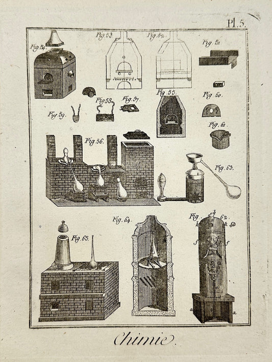 Antique Engraving - Jacques Renaud Bernard - Chimie - Diderot - C2