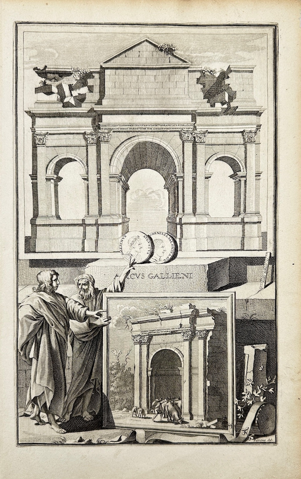 Antique Print - Jan Georee - A Reconstruction of the Arch of Gallienus - C5