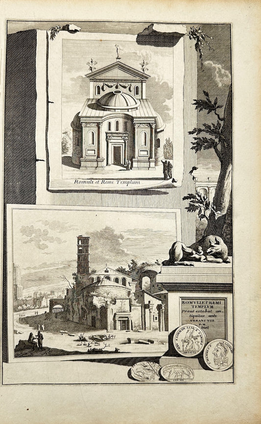 Antique Engraving - Friedrich Jan Georee - Temple of Romulus - Rome - C5