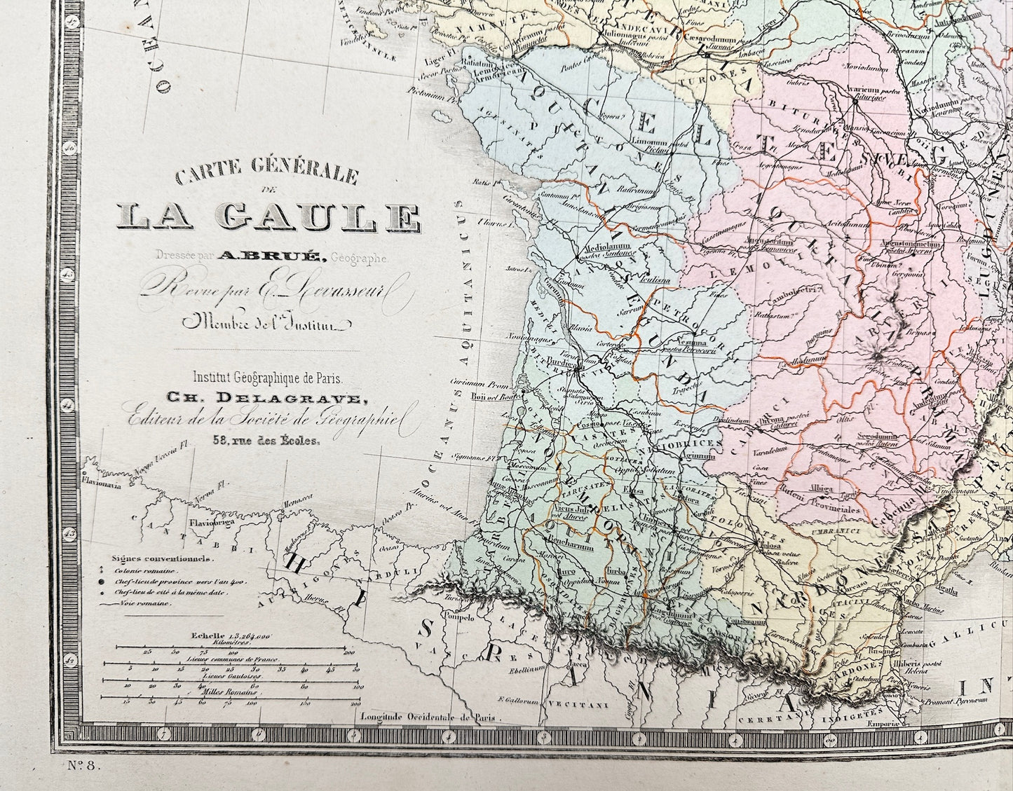 Antique Map - Charles Delagrave - La Caule - Saint-Nazaire - France - G3