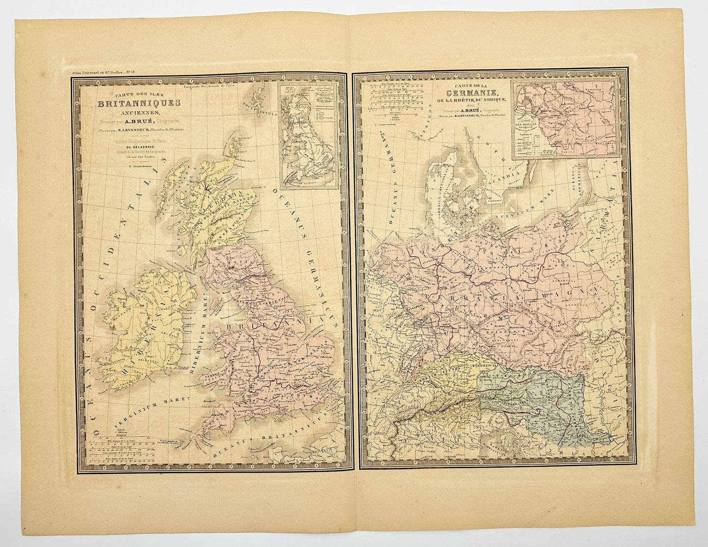 Antique Map - Charles Delagrave - Carte Des Iles Britanniques Anciennes - G3