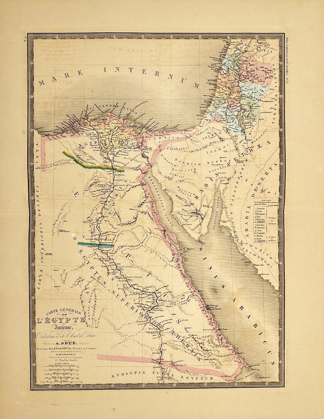 Antique Map - Charles Delagrave - General Map of Ancient Egypt - G3