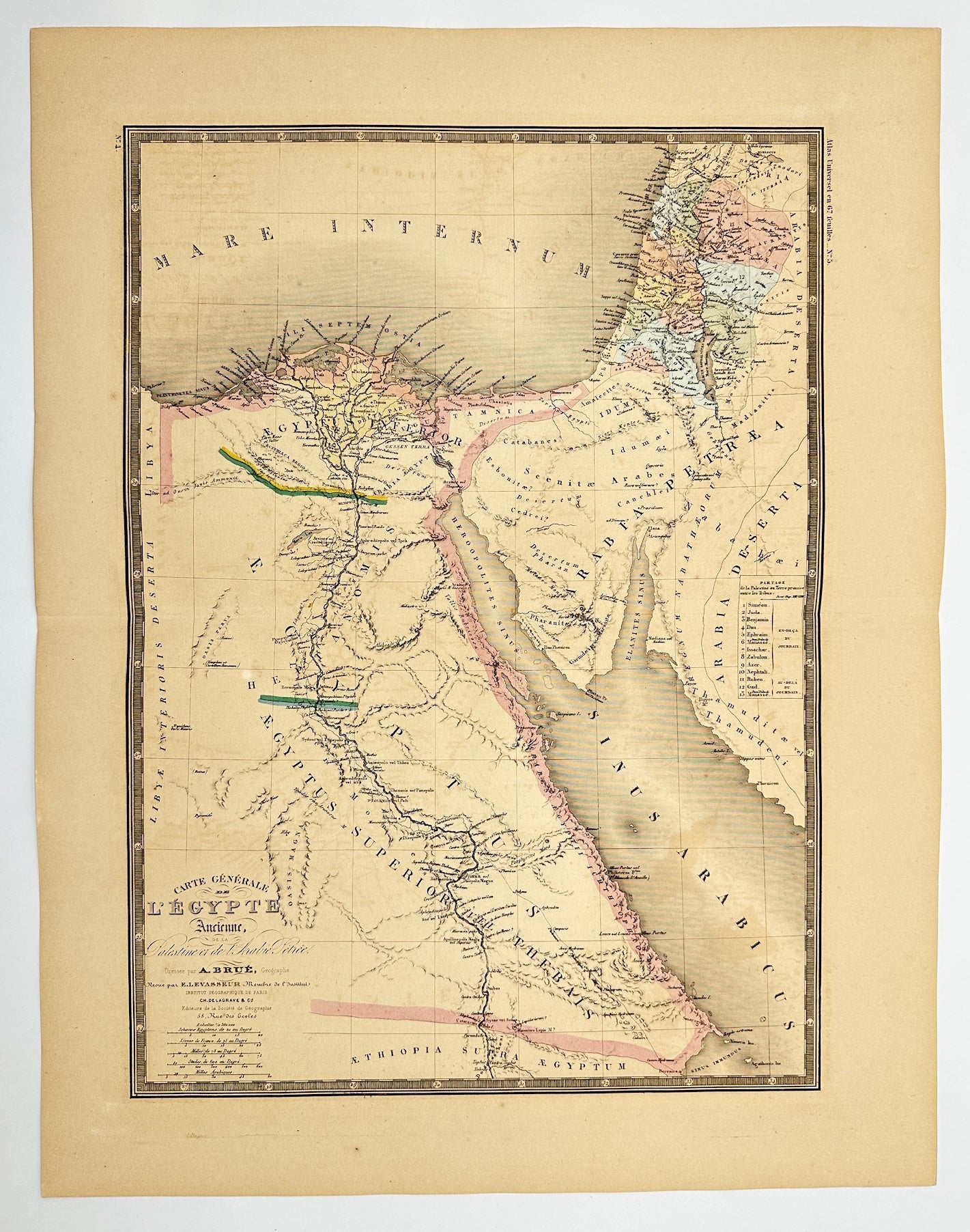 Antique Map - Charles Delagrave - General Map of Ancient Egypt - G3