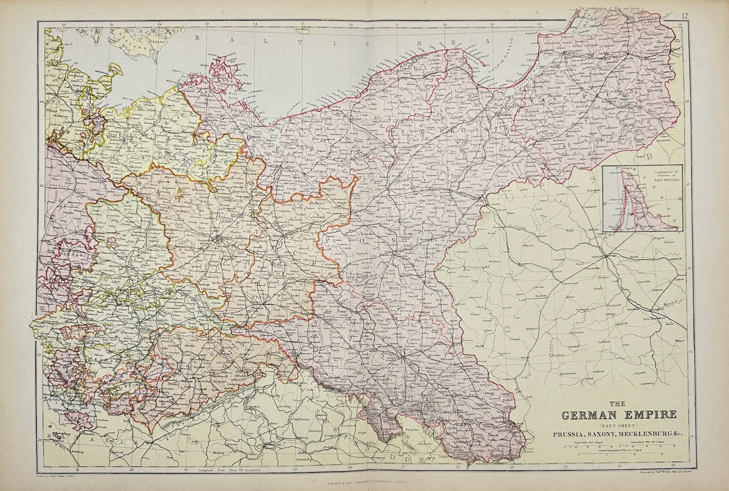 Antique Map - Walter Graham Blackie - The German Empire - Blackie & Son’s - G3