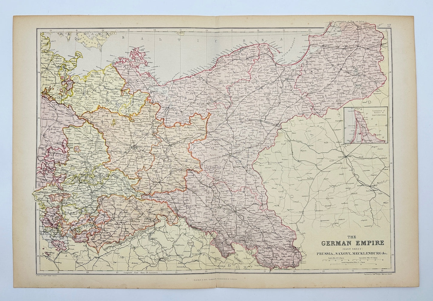 Antique Map - Walter Graham Blackie - The German Empire - Blackie & Son’s - G3