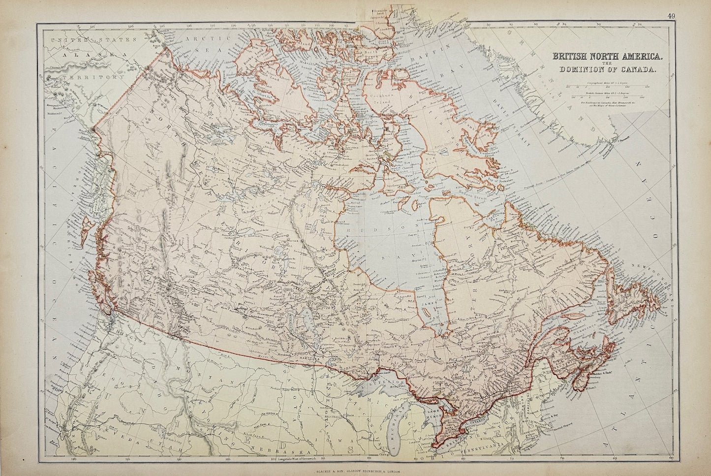 Antique Map - Blackie - British North America - Dominion of Canada - G3