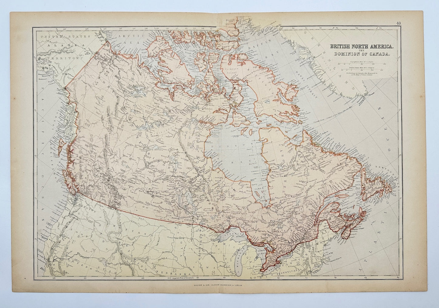 Antique Map - Blackie - British North America - Dominion of Canada - G3