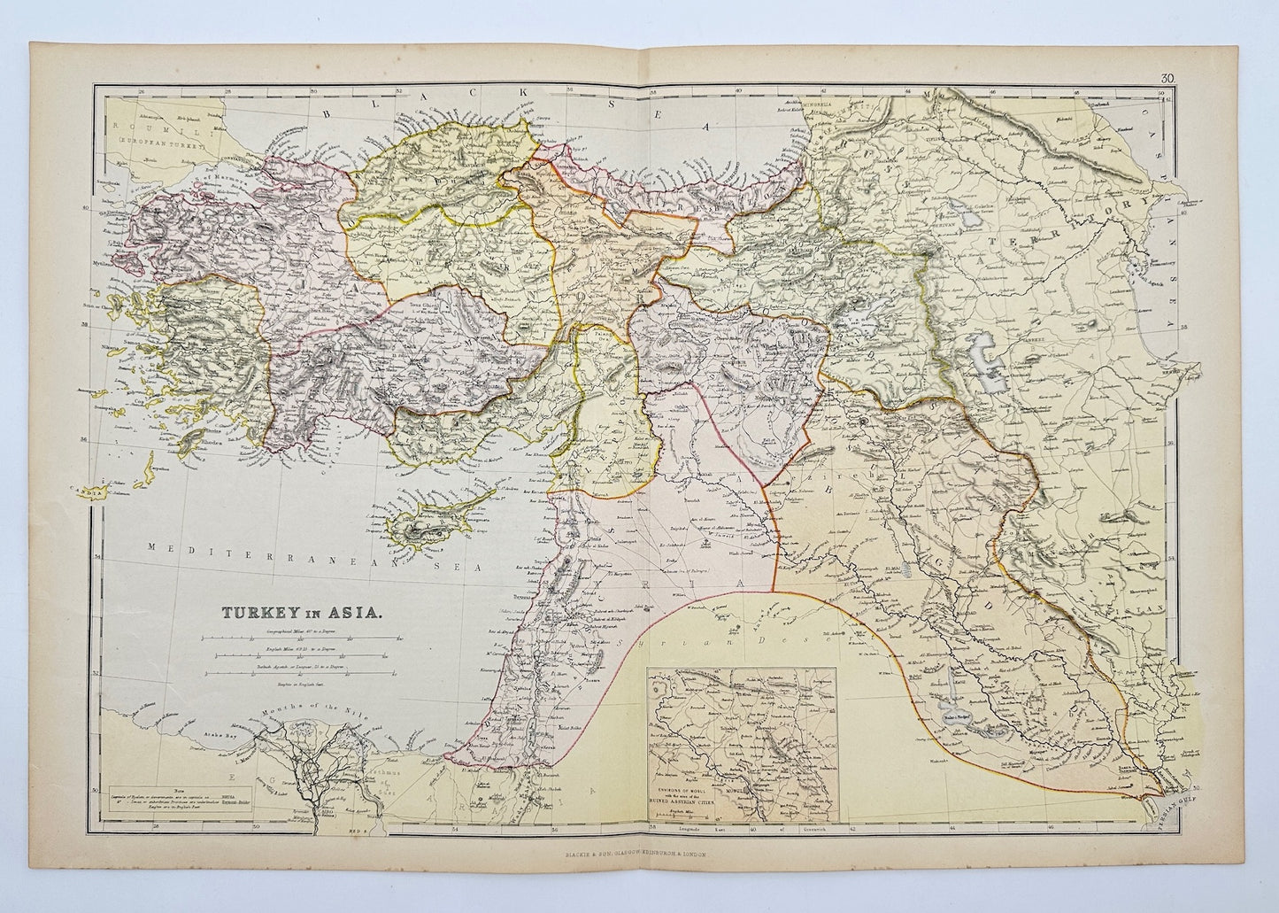 Antique Map - Walter Graham Blackie - Turkey in Asia - Blackie & Son’s - G3