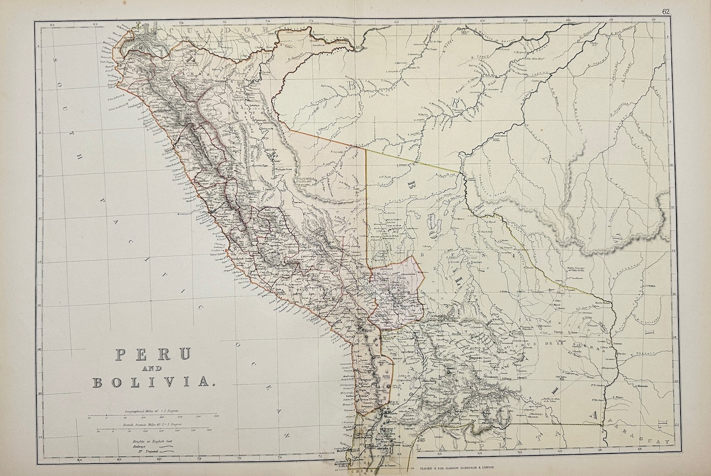 Antique Map - Walter Graham Blackie - Peru and Bolivia - Blackie & Son’s - G3