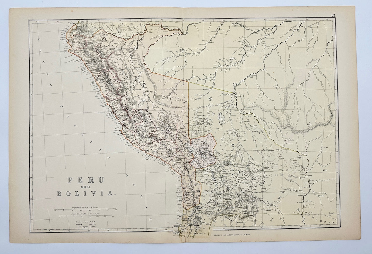 Antique Map - Walter Graham Blackie - Peru and Bolivia - Blackie & Son’s - G3