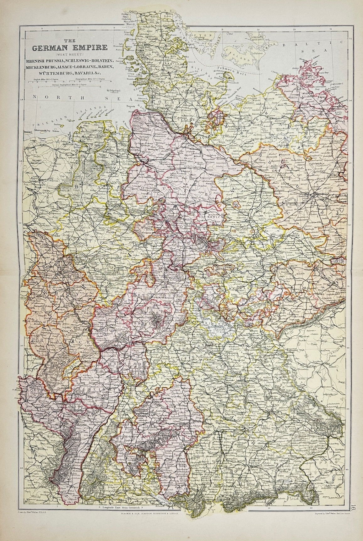 Antique Map - Walter Graham Blackie - German Empire - Blackie & Son’s - G3