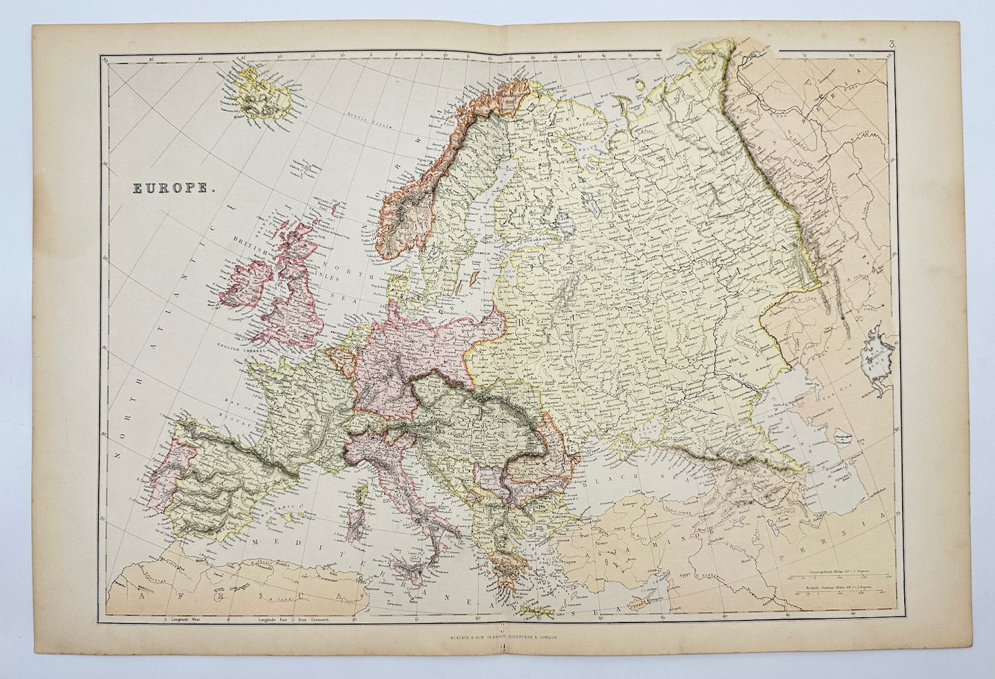 Original Antique Map - Walter Graham Blackie - Europe - Blackie & Son’s - G3