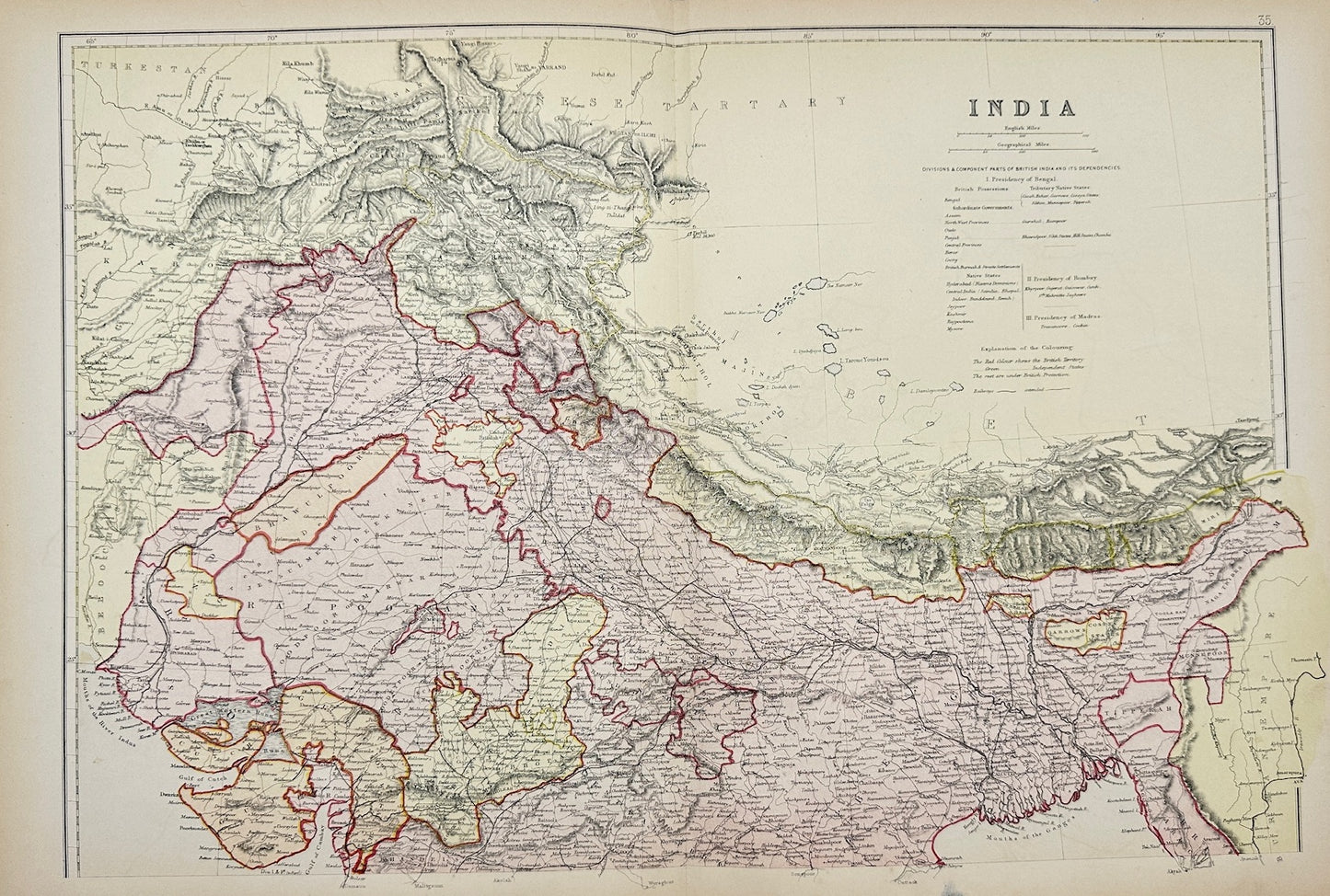 Original Antique Map - Walter Graham Blackie - India - Blackie & Son’s - G3