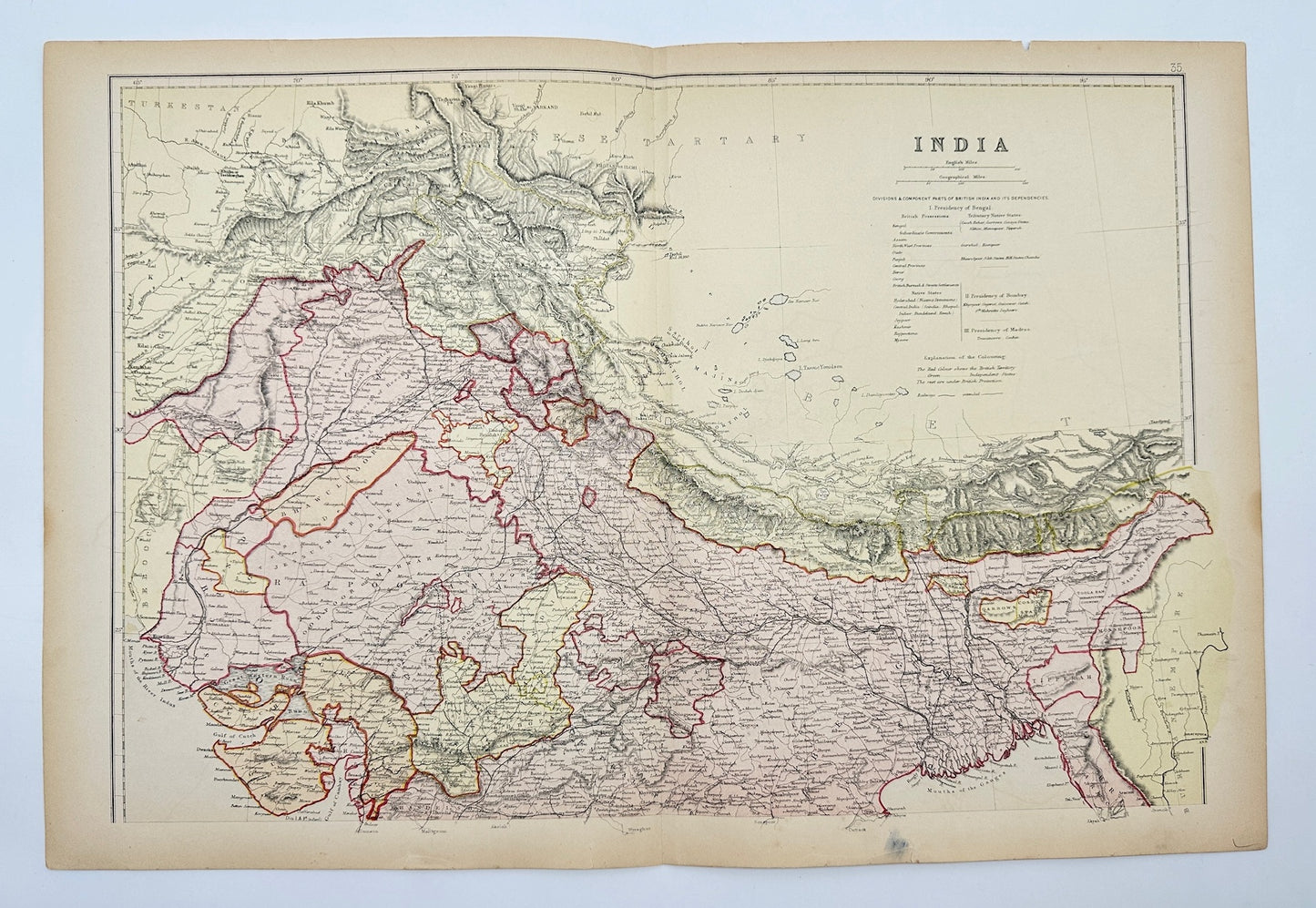 Original Antique Map - Walter Graham Blackie - India - Blackie & Son’s - G3