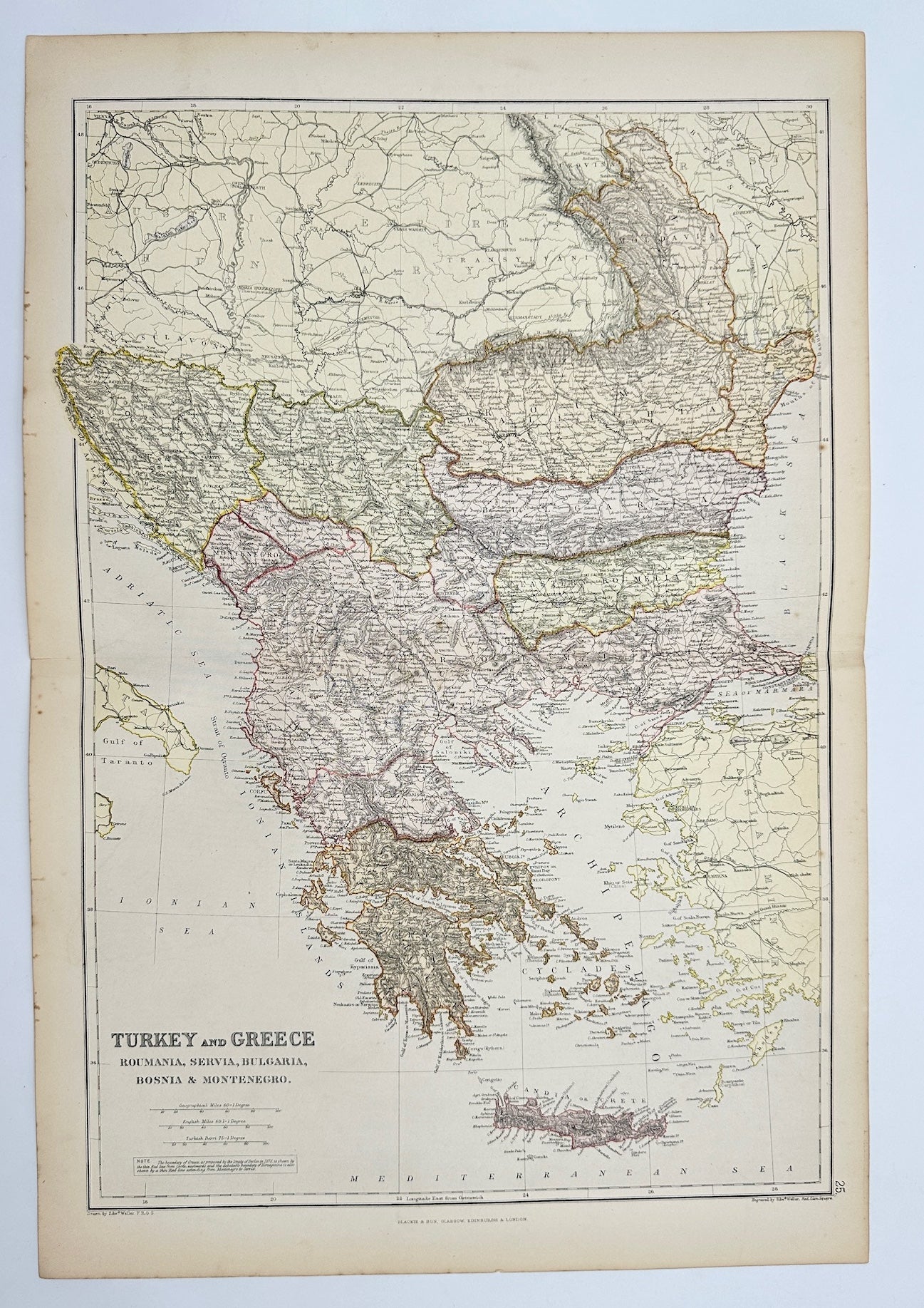 Antique Map - Walter Graham Blackie - Turkey and Greece - Blackie & Son’s - G3