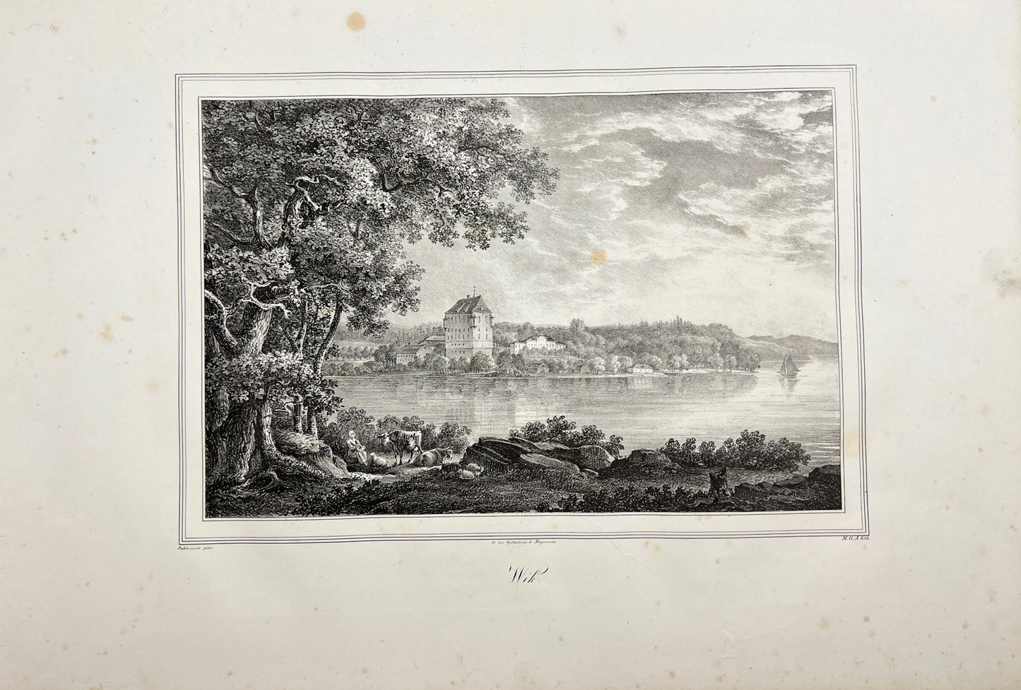 Original Antique Engraving - Ulrik Thersner - View of Vik Castle in Sweden - E3