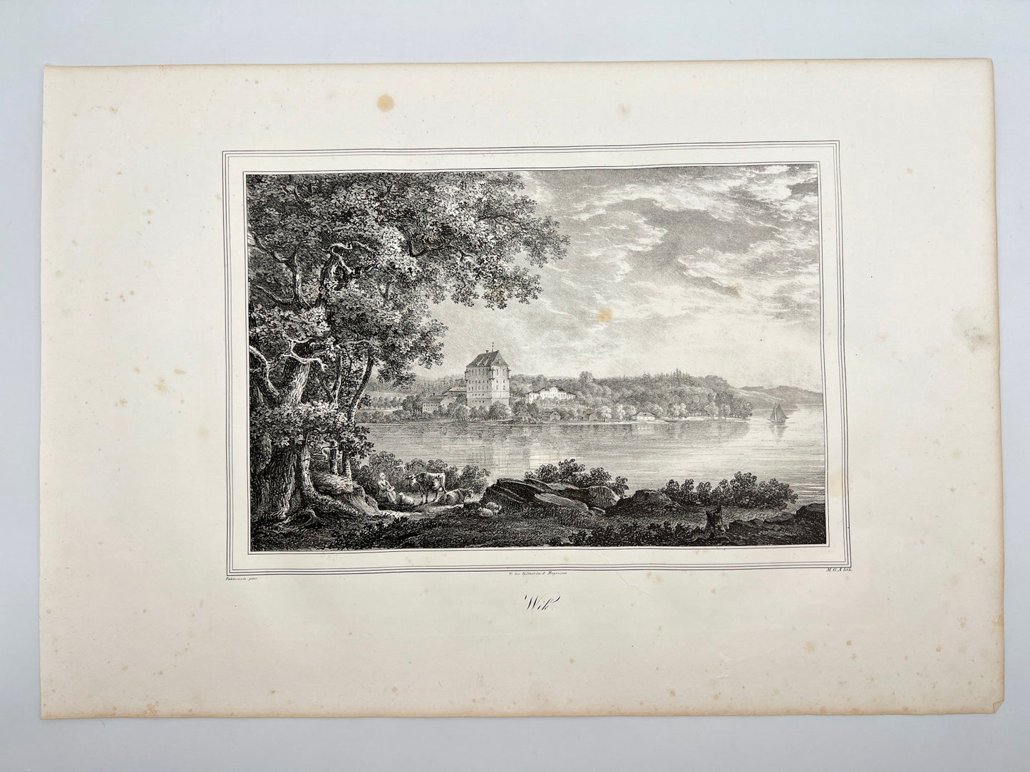 Original Antique Engraving - Ulrik Thersner - View of Vik Castle in Sweden - E3