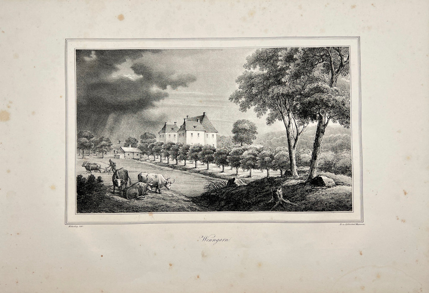 Antique Engraving - Ulrik Thersner - View of Venngarn Castle in Sweden - E3