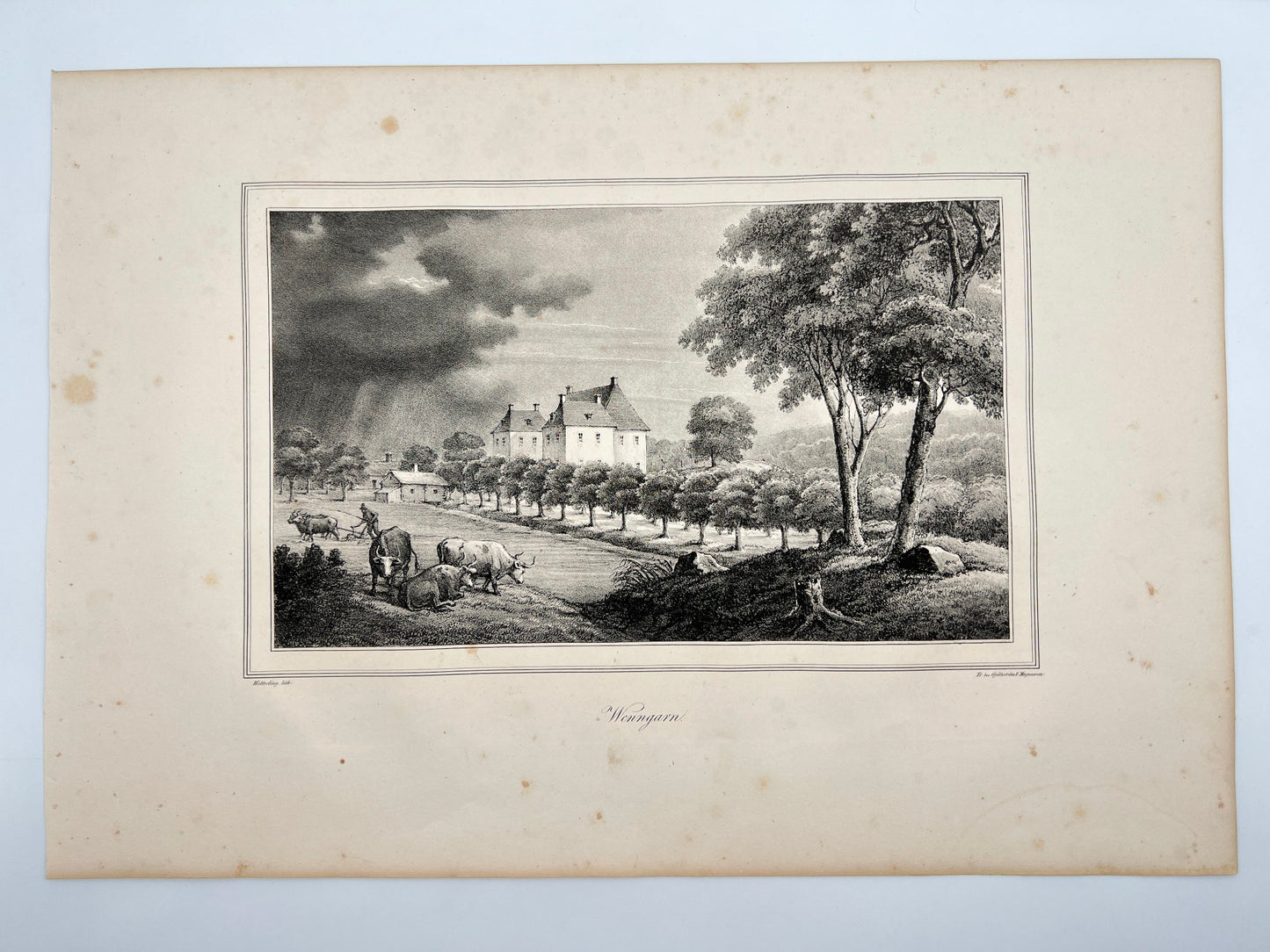 Antique Engraving - Ulrik Thersner - View of Venngarn Castle in Sweden - E3