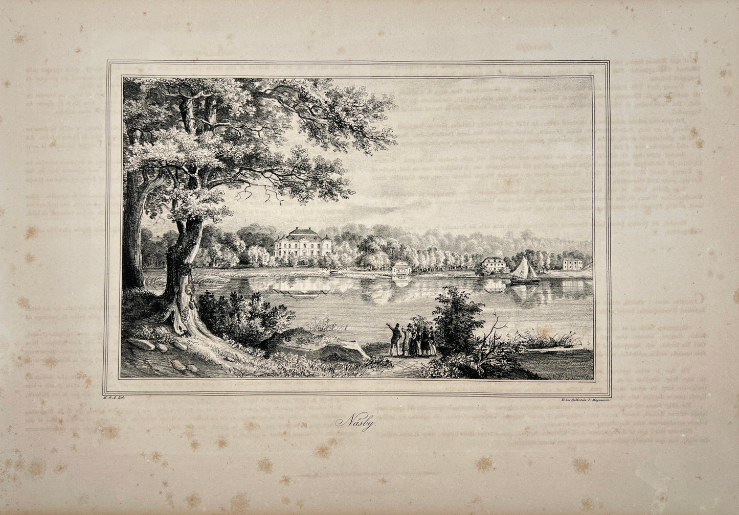 Antique Engraving - Ulrik Thersner -  View of Nasby Castle in Sweden - E3