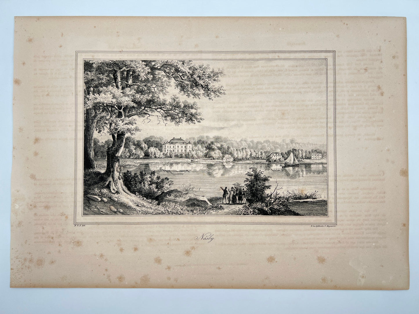 Antique Engraving - Ulrik Thersner -  View of Nasby Castle in Sweden - E3