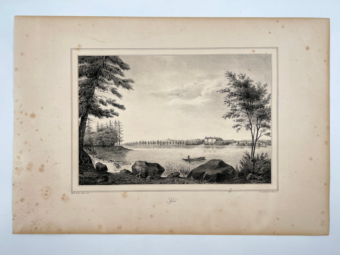 Original Antique Engraving - Ulrik Thersner - View of Sjo Castle in Sweden - E3