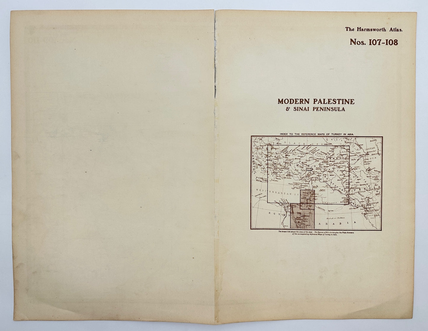 Antique Map - Alfred Harmsworth - Sinai Peninsula - Modern Palestine - G3