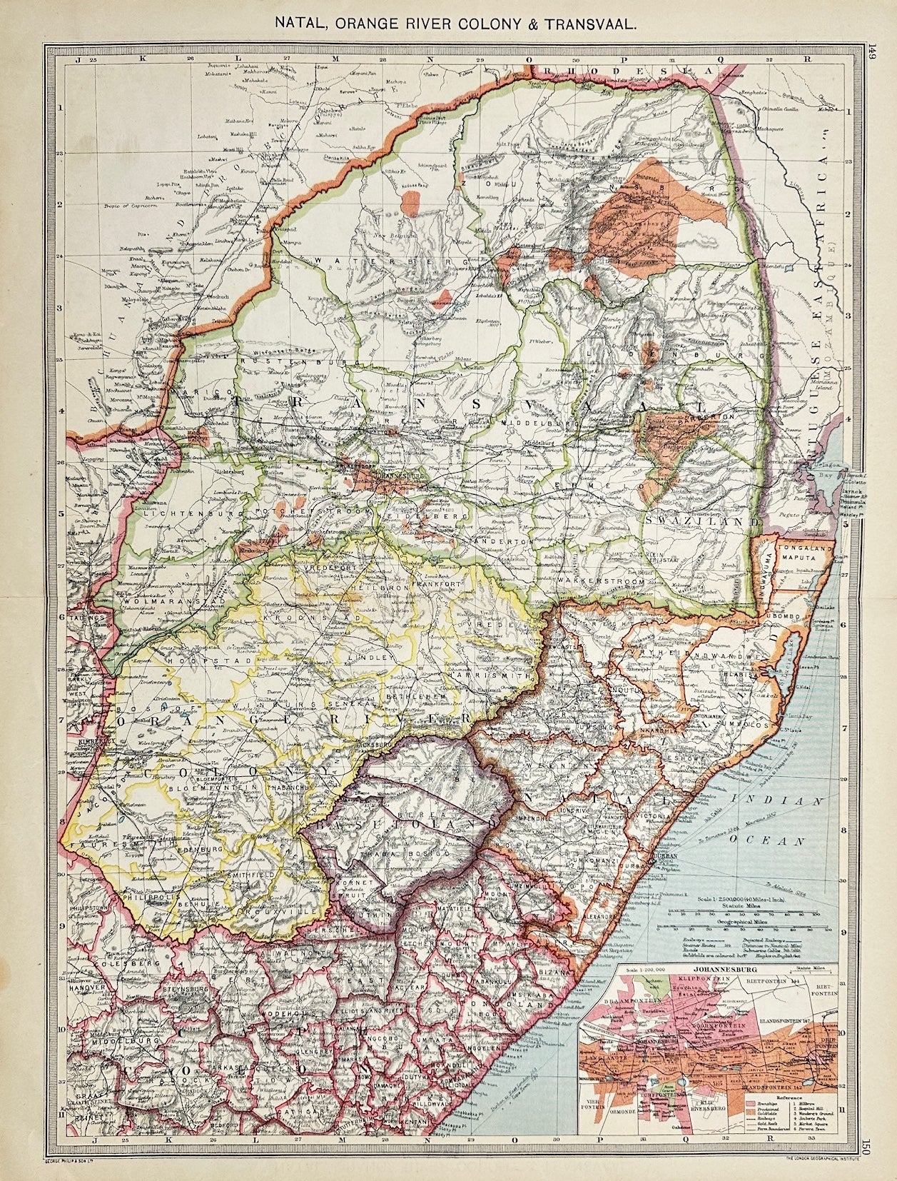 Original Antique Map - Alfred Harmsworth - Natal - Brazil - Transvaal - G3